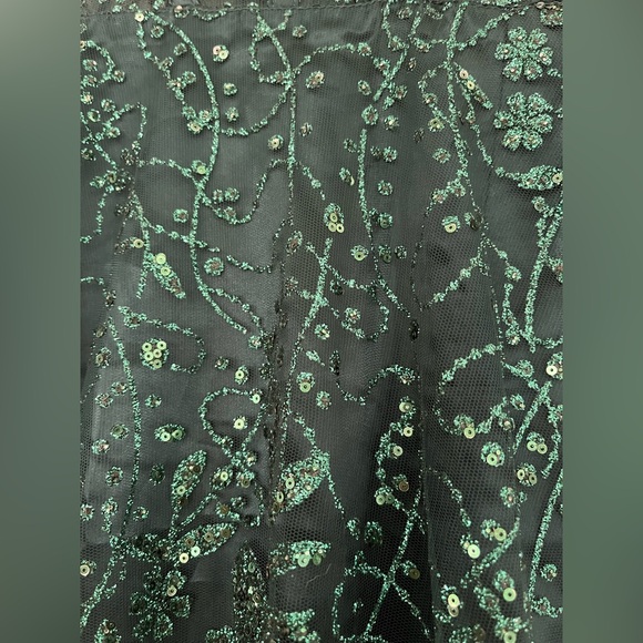 Windsor Lauren Sweetheart A-Line Glitter Green Sequin Dress Size 9 - Picture 12 of 16